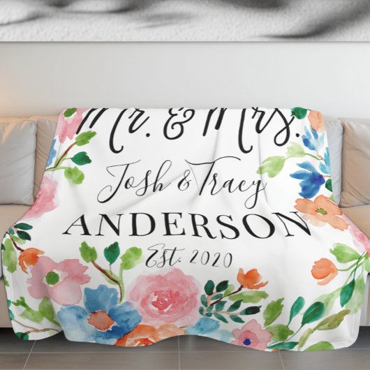 Wedding Gift for Couple, Gepersonaliseerd Mr en Mr Fleece Deken