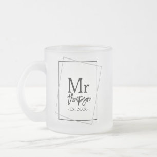 Wedding Gift for Couple Mr and Mrs Personalized Matglas Koffiemok