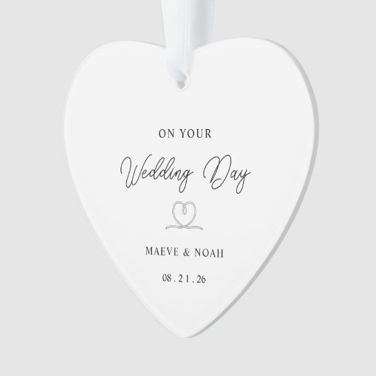 Wedding Gift Just Married Keepsake Ornament (devant)