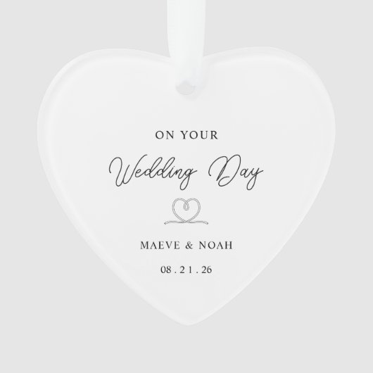 Wedding Gift Just Married Keepsake Ornament (voorkant)