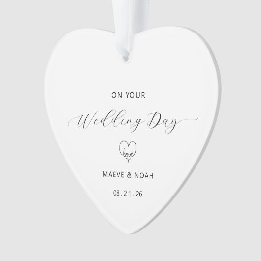 Wedding Gift Just Married Keepsake Ornament (devant)