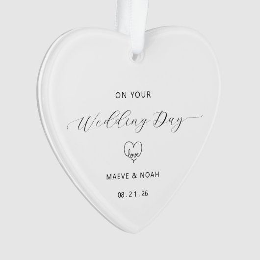 Wedding Gift Just Married Keepsake Ornament (devant)