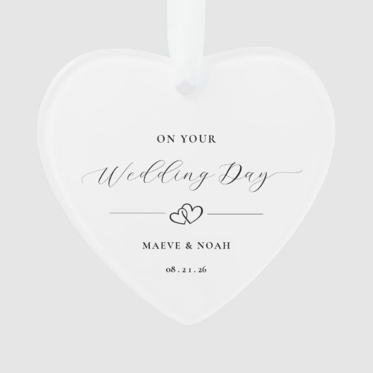 Wedding Gift Just Married Keepsake Ornament (devant)