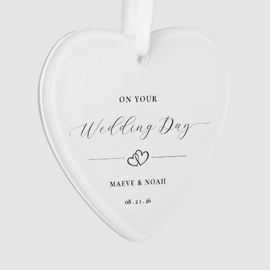 Wedding Gift Just Married Keepsake Ornament (devant)