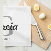 Wedding Gift Personalized Hand Towel Theedoek (Quarter Fold)