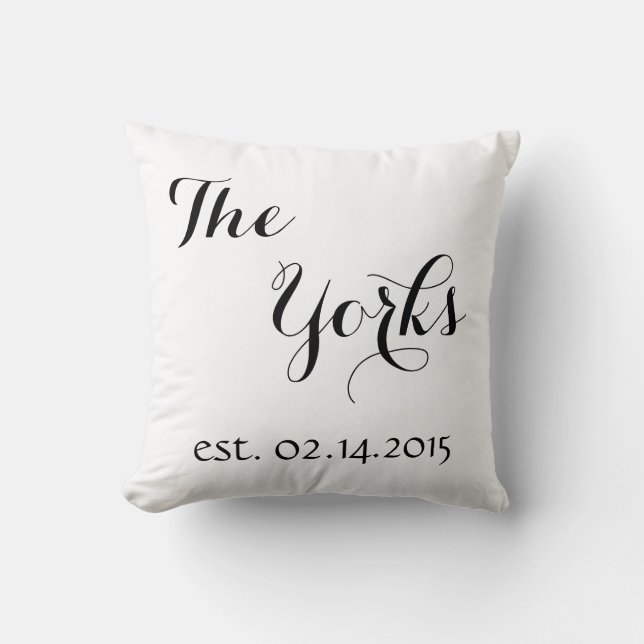 Wedding Gift Pillow - Achternaam - Vastgestelde da Kussen (Voorkant)