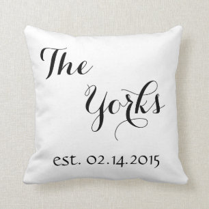 Wedding Gift Pillow - Achternaam - Vastgestelde da Kussen