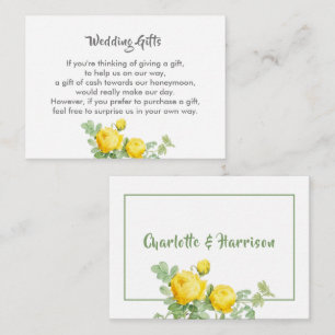 Wedding Gift Request Honeymoon Money Personalized Informatiekaartje