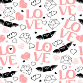 Wedding Gift Table Runner Pink Black Love Text Lange Tafelloper