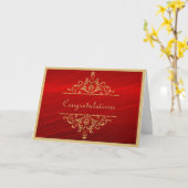 Wedding Gold Red Gefeliciteerd Kaart (Gele Bloem)