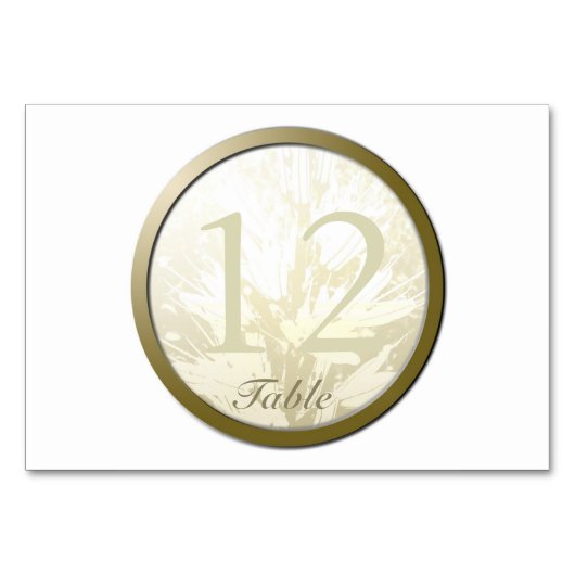 Wedding Golden Flowers Aangepaste Kaart voor tafel (Voorkant)