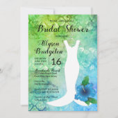 Wedding Gown Beach Thed Vrijgezellenfeest Kaart (Voorkant)