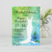 Wedding Gown Beach Thed Vrijgezellenfeest Kaart (Staand voorkant)