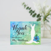 Wedding Gown Beach Threadal Bedankt Briefkaart (Staand voorkant)