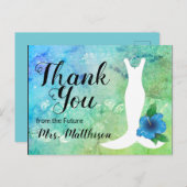 Wedding Gown Beach Threadal Bedankt Briefkaart (Voorkant / Achterkant)