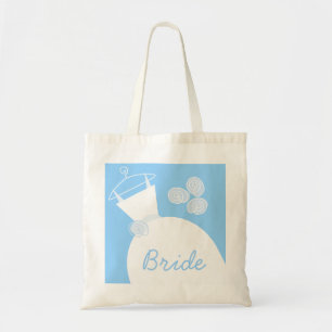 Wedding Gown Blue 'Bride'-canvas tas