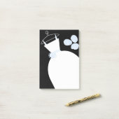 Wedding Gown Blue, verticaal zwart, briefje Post-it® Notes (Op bureau)
