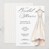 Wedding Gown Bridal Shower Invitation Kaart (Voorkant / Achterkant)