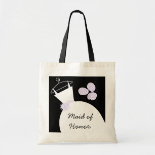 Wedding Gown Paars 'Maid of Honor' zwart Tote Bag