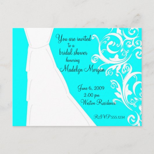 Wedding Gown Uitnodiging Briefkaart (Voorkant)