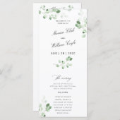 Wedding Greenery Botanical Floral Programme Programma (Voorkant / Achterkant)