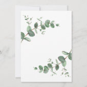 Wedding greenery Eucalyptus botanical modern Kaart (Achterkant)