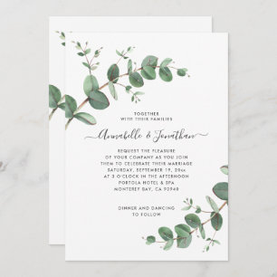Wedding greenery Eucalyptus botanical modern Kaart