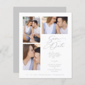 Wedding Grey 3 Photos Collage Budget Branches (Voorkant / Achterkant)