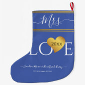 Wedding Groom kerstnaam Mrs..Blue Grote Kerstsok (Achterkant)