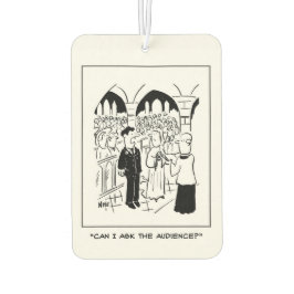 Wedding - Groom zegt: "Mag ik het publiek vragen?" Luchtverfrisser