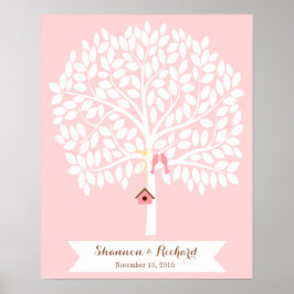 Wedding Guest Book Alternative Tree, 155 bladeren Poster