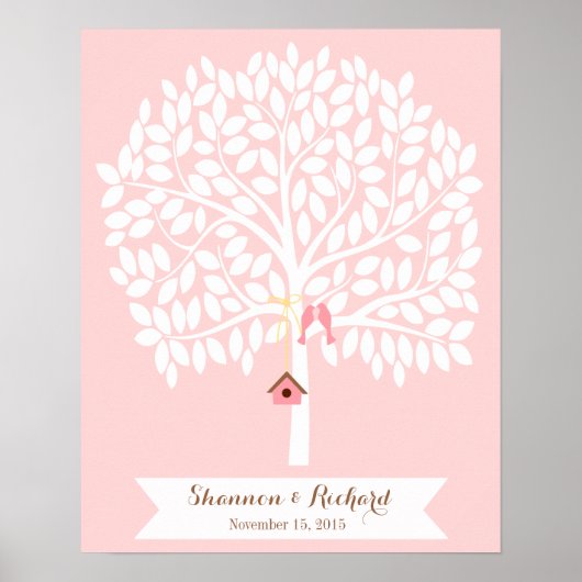 Wedding Guest Book Alternative Tree, 155 bladeren Poster (Voorkant)