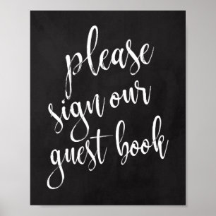 Wedding Guest Book Chalkboard 8x10 Sign Poster