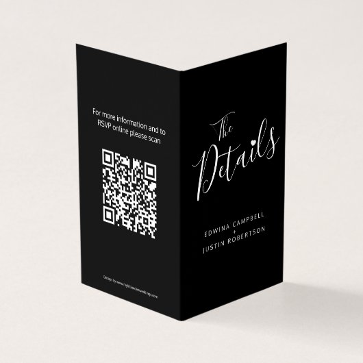 Wedding guest details schedule map QR code noir (Outside)