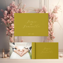 Wedding Guest Folie Notitieboek | Donkergeel Gastenboek