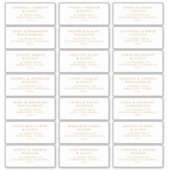 Wedding Guest Vooraf geadresseerde labels Boho Gol (Voorkant)