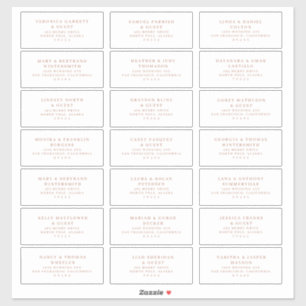 Wedding Guest Vooraf geadresseerde labels Roos Gol