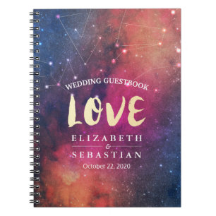 Wedding Guestbook Galaxy Star Nebula Constellation Notitieboek
