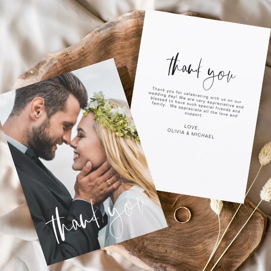 Wedding Handwrite Bedankt Foto Romantic