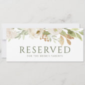 Wedding Hanging Reserved Card Greenery Gold Kaart (Achterkant)