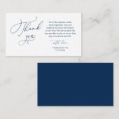 Wedding Hartelijk dank, in Classy Romantic Navy Bl Informatiekaartje (Voorkant / Achterkant)