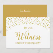 Wedding Hartelijk dank voor uw getuigenis Kaart (Voorkant / Achterkant)