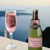 Wedding Hashtag Pink Rose Champagne Flesjeskoeler