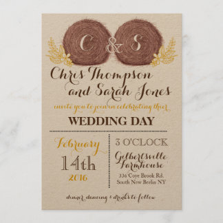 Wedding Hay Bales BRUILOFT UITNODIGING