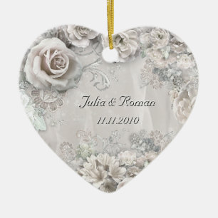 () Wedding Heart Keramisch Ornament