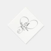 Wedding Heart Monogram Date Names Bride Groom Servet (Hoek)