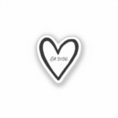 Wedding Heart Outlined Bride Groom Sticker (Voorkant)