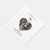 Wedding Heart Photo Couple Pet Dog Drinks on Us Servet (Hoek)