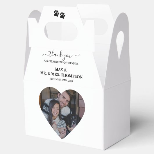 Wedding Heart Photo Couple Pet Dog My Humans  Bedankdoosjes (Geopend)