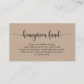 Wedding Honeymoon Fund en Wish, Rustic Kraft Informatiekaartje (Voorkant)
